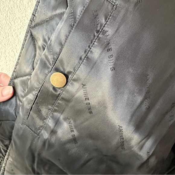 ANINE BING LEON BOMBER Black Recycled Leather SZ XS - Picture 9 of 11